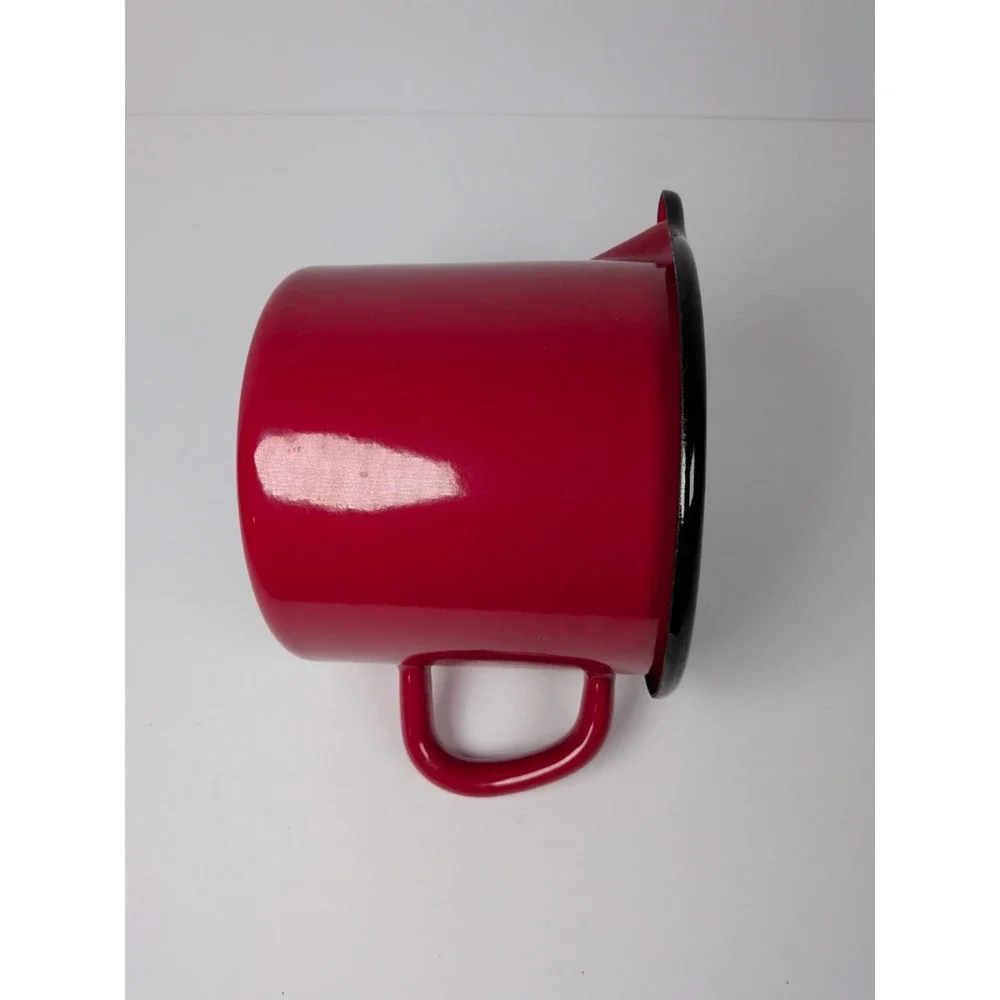 Chantal Red Enamel Metal Measuring Cup Mug w/ Handle Conversion Chart Austria